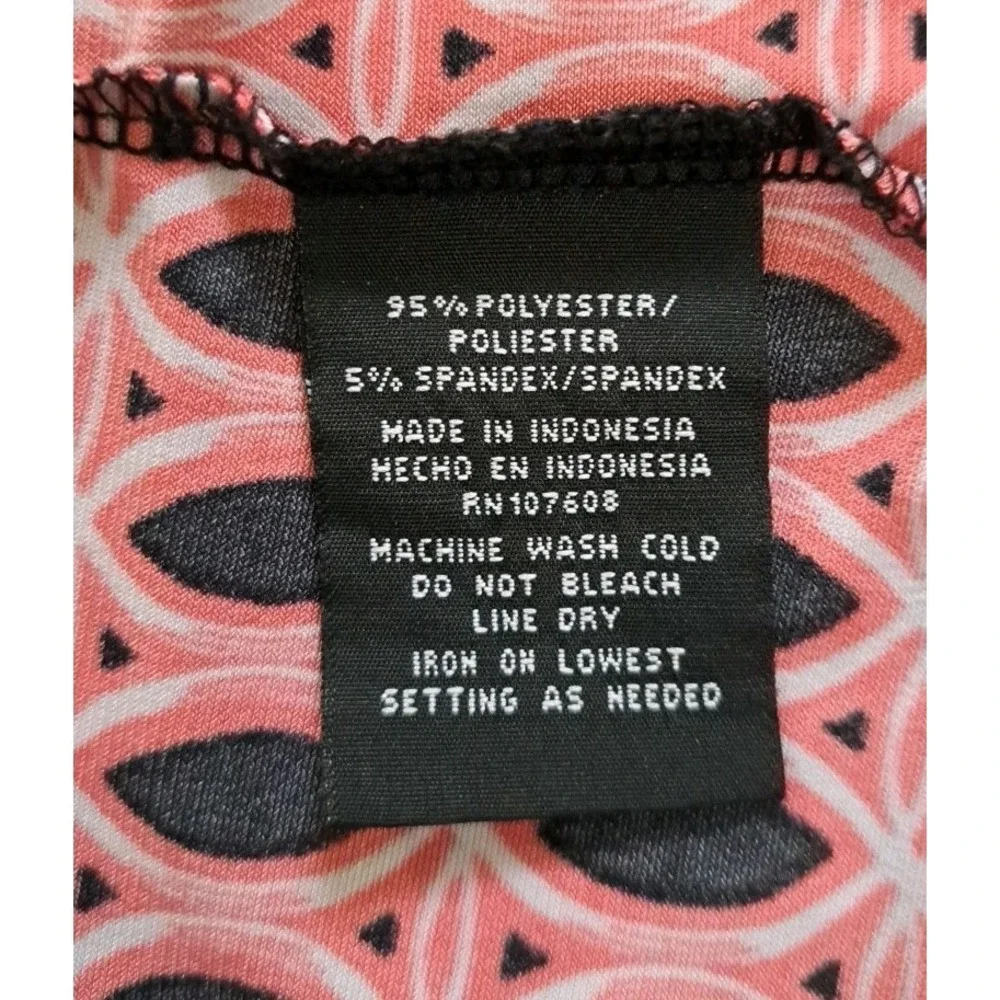 R&K Shift Dress M Pink/Black Geometric Print Colorblock‎ Stretch Career Casual